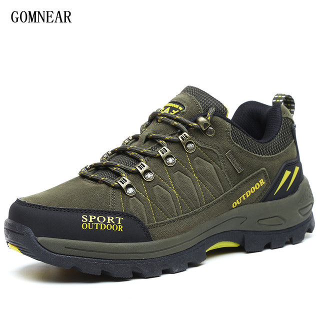 GOMNEAR New Arrival Big Size Men's HIking Shoes Male Outdoor Antiskid Breathable Trekking Hunting Tourism Mountain Sneakers