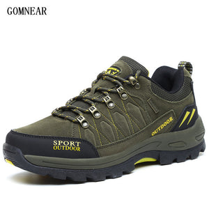 GOMNEAR New Arrival Big Size Men's HIking Shoes Male Outdoor Antiskid Breathable Trekking Hunting Tourism Mountain Sneakers