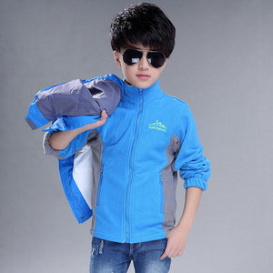 Boy Outdoor Mountaineering Coat Suit Teen Trekking Hiking Climing Travel Outerwear Kids Jacket Children Waterproof Clothes