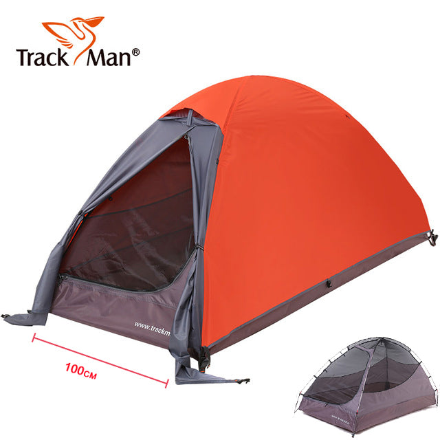 Trackman Camping Tents Double Layers 1 person Tents Waterproof Ultralight Outdoor riding Tents Hiking Aluminum alloy tent