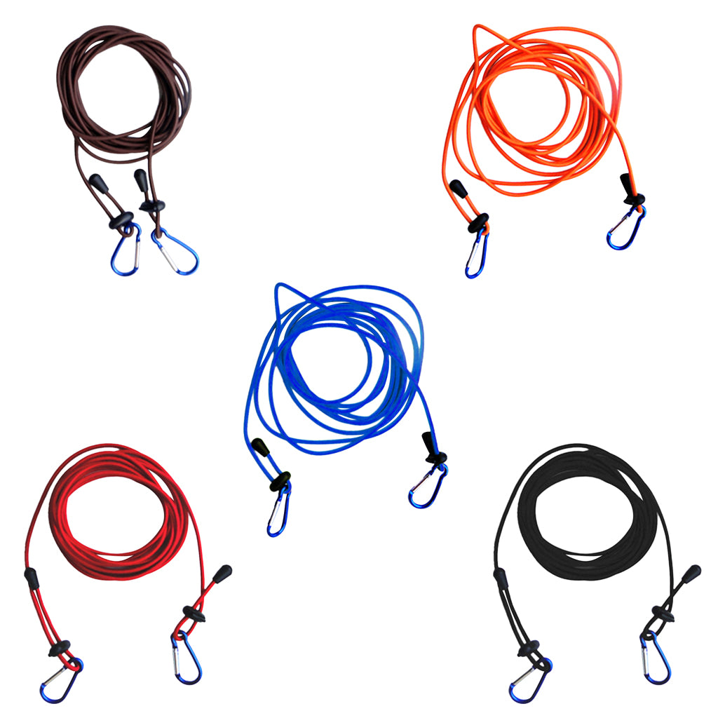 4mm 12' Kayak Canoe Tow Line Leash Lanyard with 2 Carabiner Clips for Camping Climbing Hiking Raftin Boating Surfing Accessory