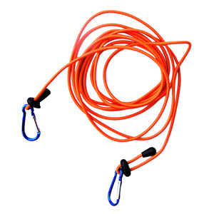 4mm 12' Kayak Canoe Tow Line Leash Lanyard with 2 Carabiner Clips for Camping Climbing Hiking Raftin Boating Surfing Accessory