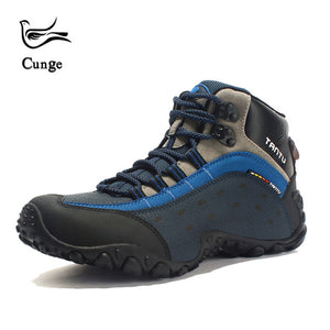 Cunge New Outdoor Men Hiking Shoes Waterproof Climbing Sneakers Athletic Sport Shoes Trekking Non-slip Hiking Boots Short Boot