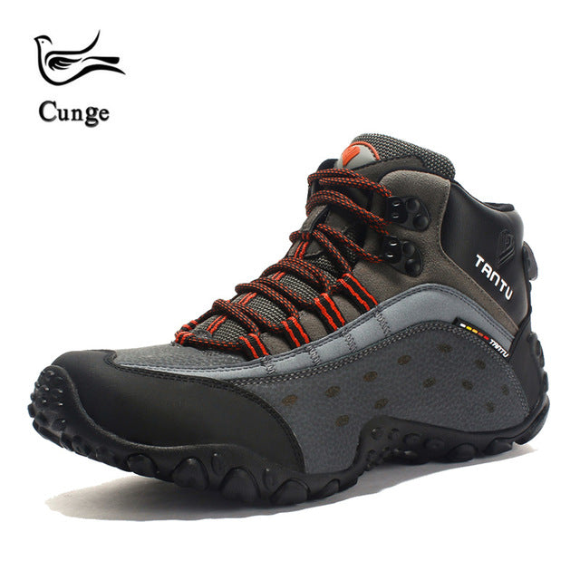 Cunge New Outdoor Men Hiking Shoes Waterproof Climbing Sneakers Athletic Sport Shoes Trekking Non-slip Hiking Boots Short Boot