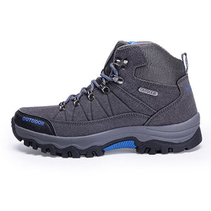 GOMNEAR Men Hiking Shoes Breathable Non-slip  Male Outdoor Tourism Trekking Shoe Leather Climbing Mountain Waterproof  Sneakers