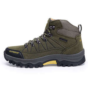 GOMNEAR Men Hiking Shoes Breathable Non-slip  Male Outdoor Tourism Trekking Shoe Leather Climbing Mountain Waterproof  Sneakers
