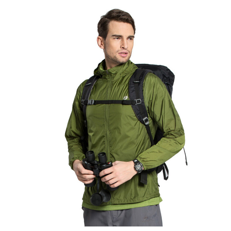 Brand New Outdoor Men Fast Drying Breathable UV Waterproof Softshell Ultralight Sunscreen clothes(ArmyGreen )