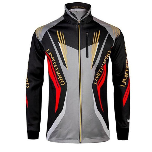 Shimano Standing collar Zipper Long Sleeve Fishing Shirts, Quick-Dry Hiking Climbing Jacket,  Anti-UV Sunscreen Fishing Clothes