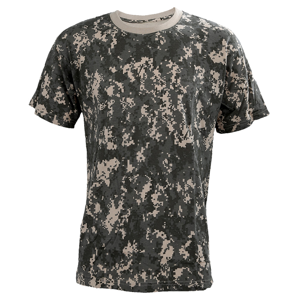 Outdoors Hunting Camouflage T-shirt Men Breathable Army Tactical Combat T Shirt Military Dry Camo Outdoor Camp Tees ACU M-2XL
