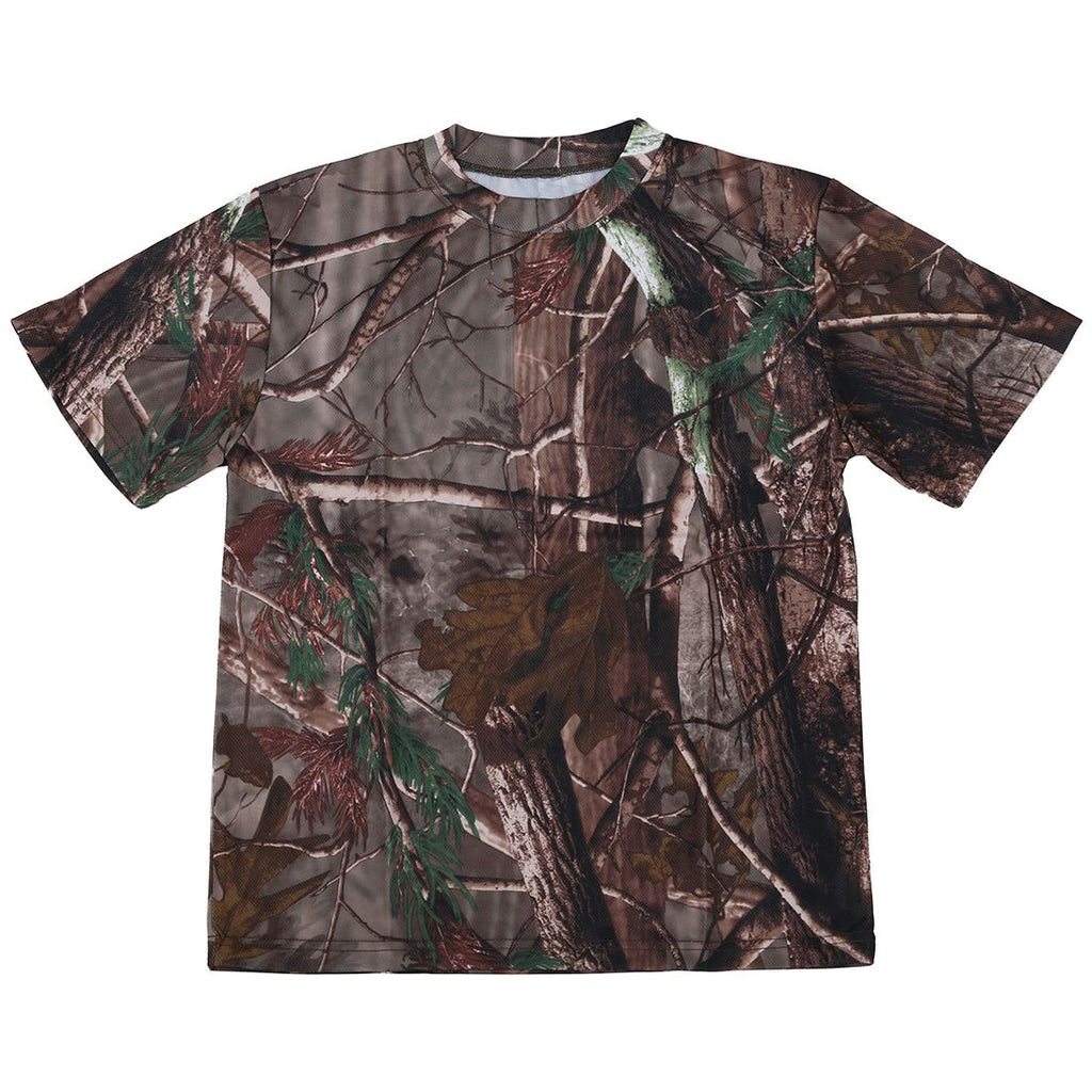 New Outdoor Hunting Camouflage T-shirt Men Breathable Army Tactical Combat T Shirt Military Dry Sport Camo Camp Tees S