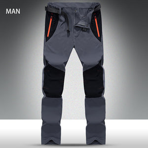 MANLI  Women Windstopper Softshell Outdoor Climbing Hiking Pants Men Camping Trekking Cargo Trousers Sport Pantalon Senderismo