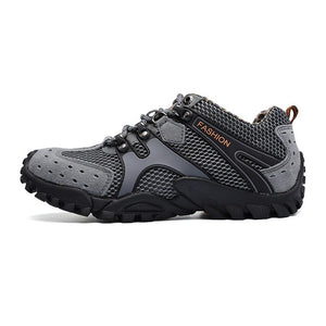 QDD Cross-The-Mountain Leather Surface Men Hiking Shoes, Outdoor Waterproof Comfortable&Anti-Slippery Men Hiking Trekking Shoes