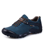2018 Spring Men's Mesh Hiking Shoes Breathable Male Mountain Climbing Outdoor Walking Sports Brown Blue Sneakers Cheap