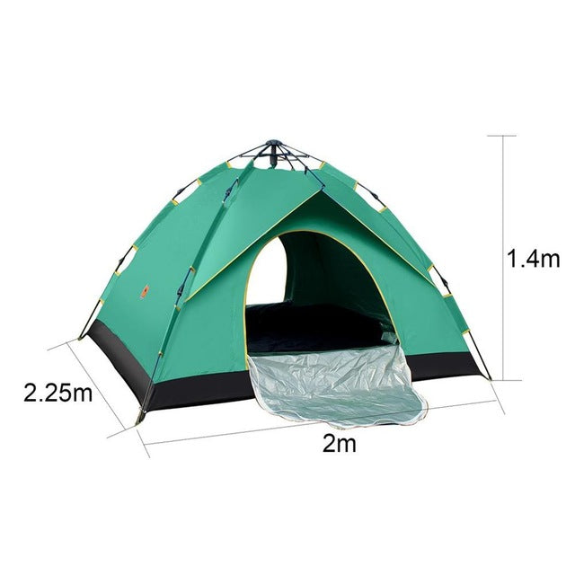 Desert Camel Automatic Tent Single-layer Waterproof Anti-UV Shelter Outdoor Camping Hiking Tent Family 4 Person Tent