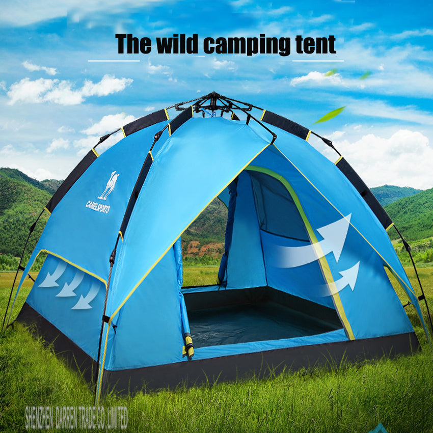 1PC Hot sale pop up fully automatic 3-4 person 4season anti rain fishing beach hiking outdoor wild  camping tent